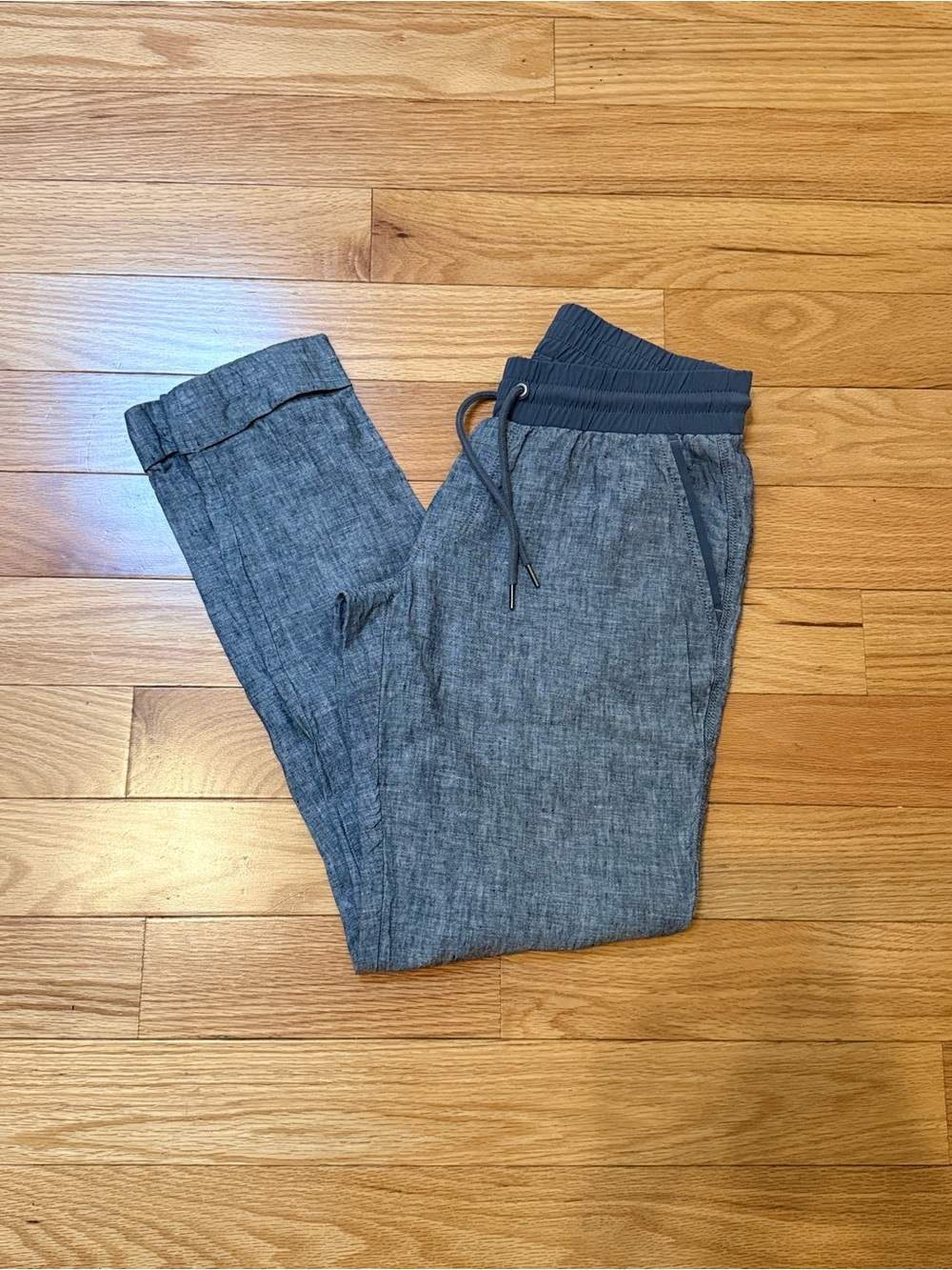 Athleta Bali 100% Linen Ankle Pants - Size 4 Tall- Gray